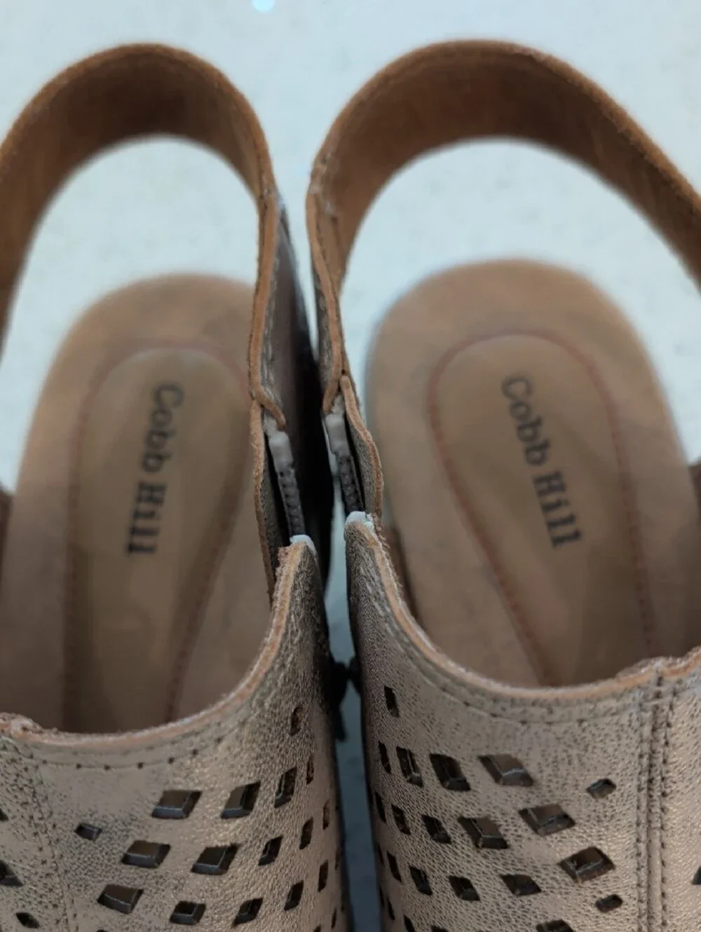 Cobb Hill by New Balance Rose Gold Laser-Cut Slingback Sandals